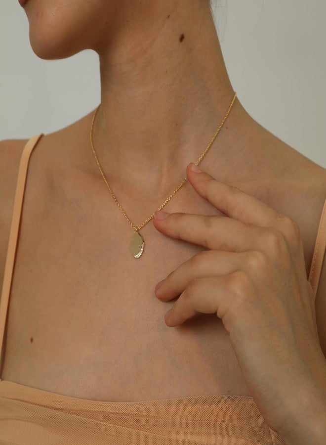 KICKGY Gold Pendant Necklace for Women,Dainty Gold Necklace 14K Gold Plated Oval Diamond Necklace Simple Gold Choker Necklaces Cute Necklaces for Women Fashion Gold Jewelry Gifts - Image 5